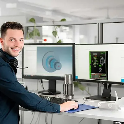 Weber Mitarbeiter am Arbeitsplatz im Büro 